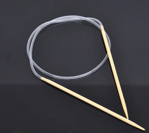 1 пара бамбуковых круговых спиц 40 см (Размер США 2/2 75 мм)|40cm circular knitting needles|needles