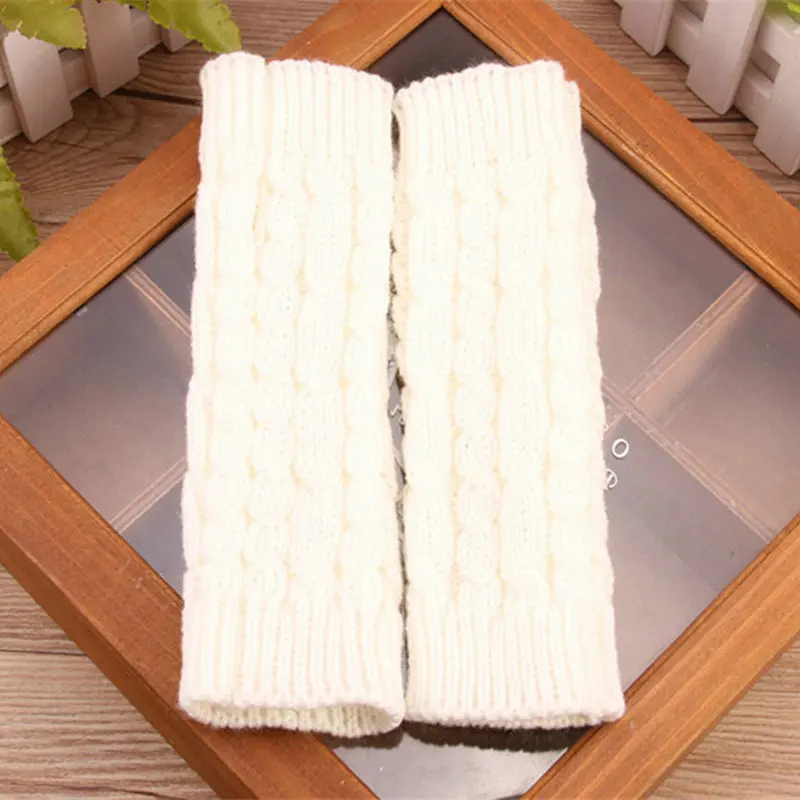 1 пара Женские варежки без пальцев вязаные шерстяные рукава женские зимние гетры