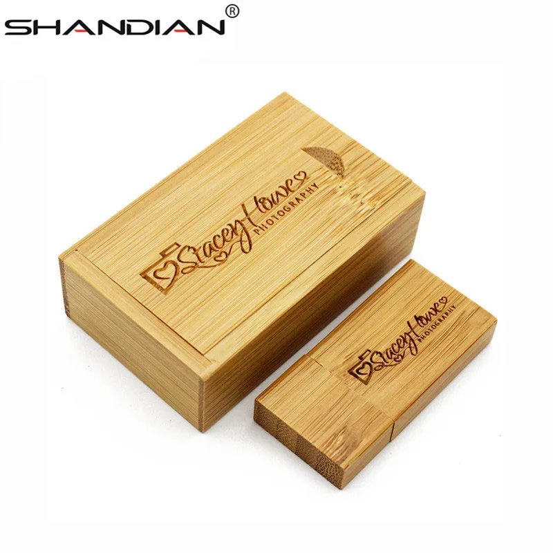 SHANDIAN Пользовательский логотип деревянный usb+ коробка флэш-накопитель карта памяти 4 ГБ 8 ГБ 16 ГБ 32 ГБ 64 ГБ Флешка логотип для фотографии свадьбы