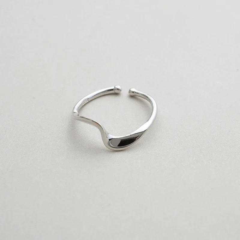 S925 серебристое кольцо Mobius открытие простая волна|ring open|925 sterling silverring wave |