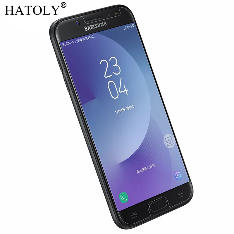 Закаленное стекло для Samsung Galaxy J7 2017 2 шт. Защита экрана полностью клеящаяся