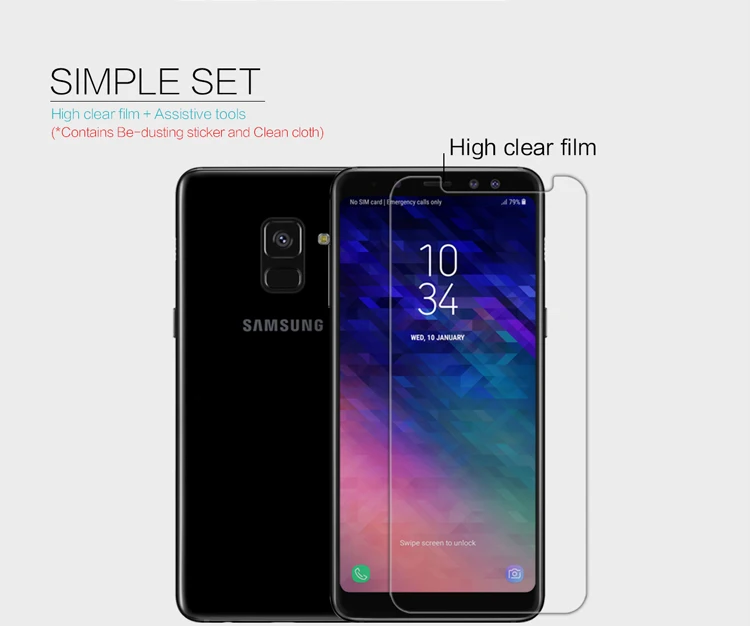 2 шт./лот Защита экрана для Samsung Galaxy A8 2018/A8 plus 2018 NILLKIN Глянцевая супер прозрачная