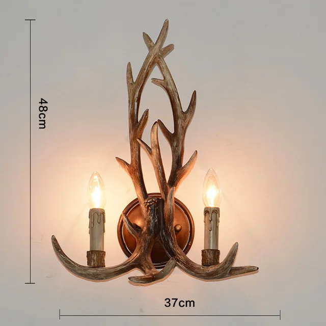 Brown wall lamp Американский кантри рога подвесные светильники Гостиная Ресторан Бар Средиземноморский рога промышленный светильник Лофт смола олень Рог Hanglamp - Цвет корпуса: Brown wall lamp