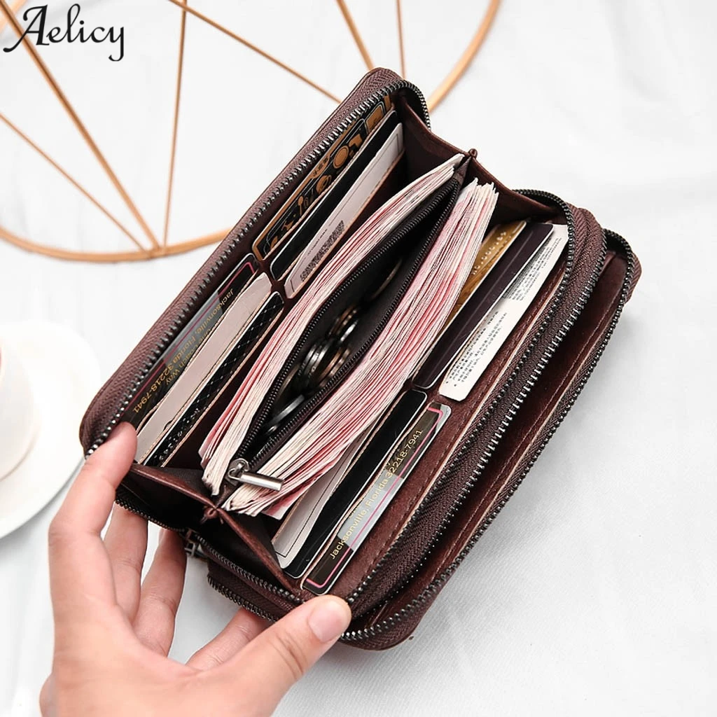 Aelicy мужской деловой Длинный кошелек с буквенным принтом мобильный телефон сумка