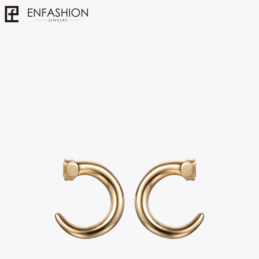 Enfashion панковские серьги гвоздики из нержавеющей стали золотого цвета