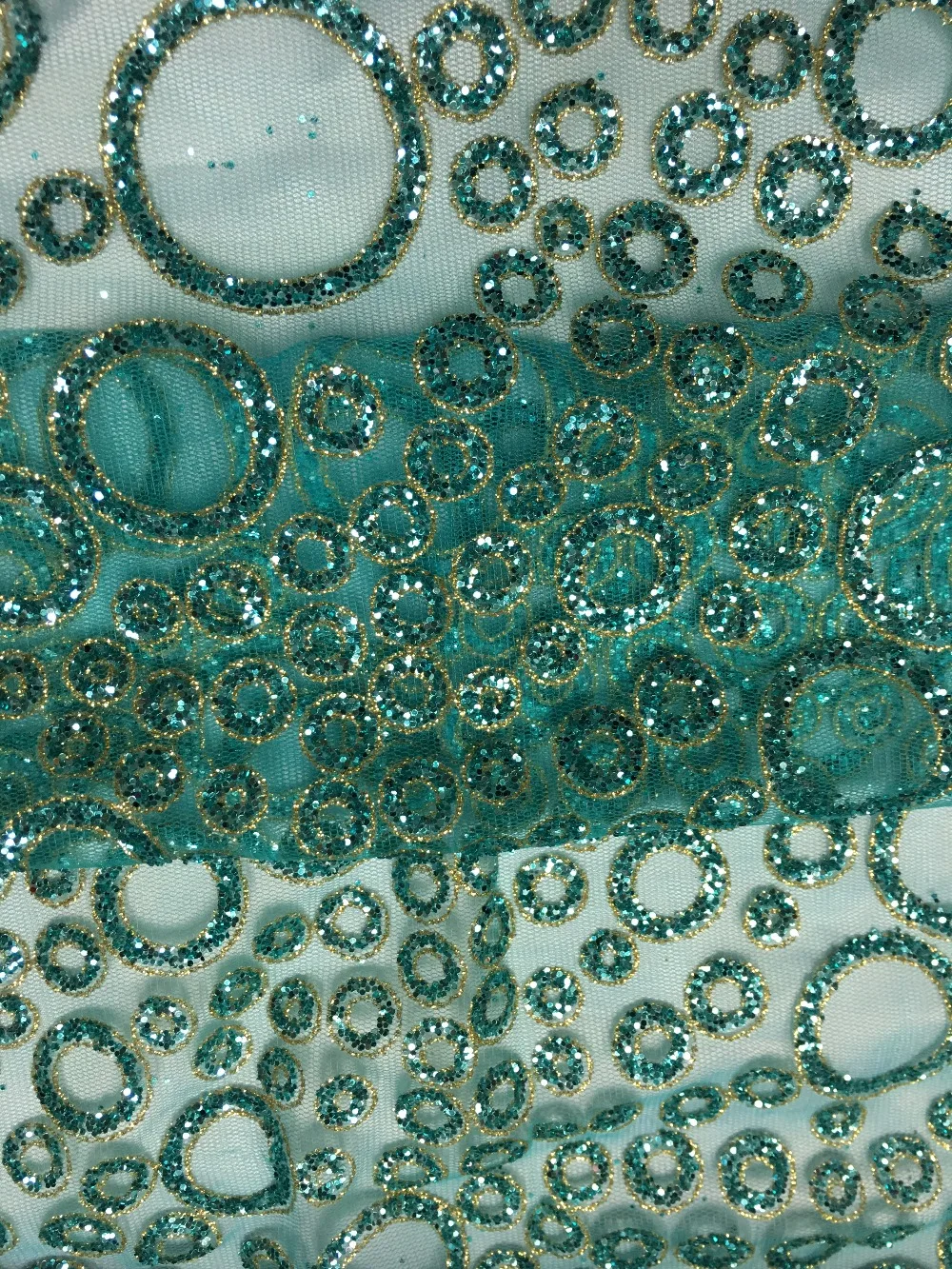 Золотой цвет шампанского Роскошная сетка тюль ручная печать блестящая кружевная