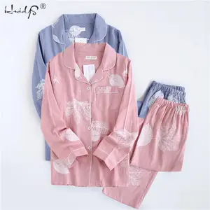 Женский зимний пижамный комплект из 2 предметов с длинным рукавом