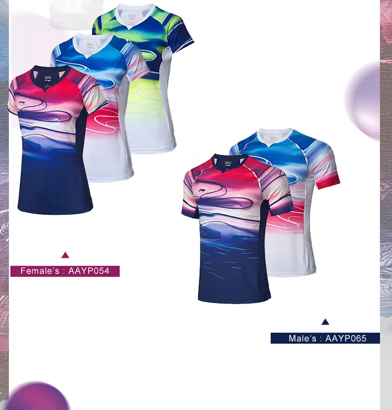 Li-Ning, мужские футболки для бадминтона, для сборной, на сухой дышащей подкладке, для спортивных соревнований, топ, футболка, AAYP065 MTS3083