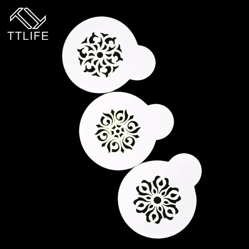 TTLIFE 3 шт. форма для гирлянды необычный кофейный принт Модель кофе художественный трафарет кафе пена спрей торт Дастер шаблон бариста резьба инструмент