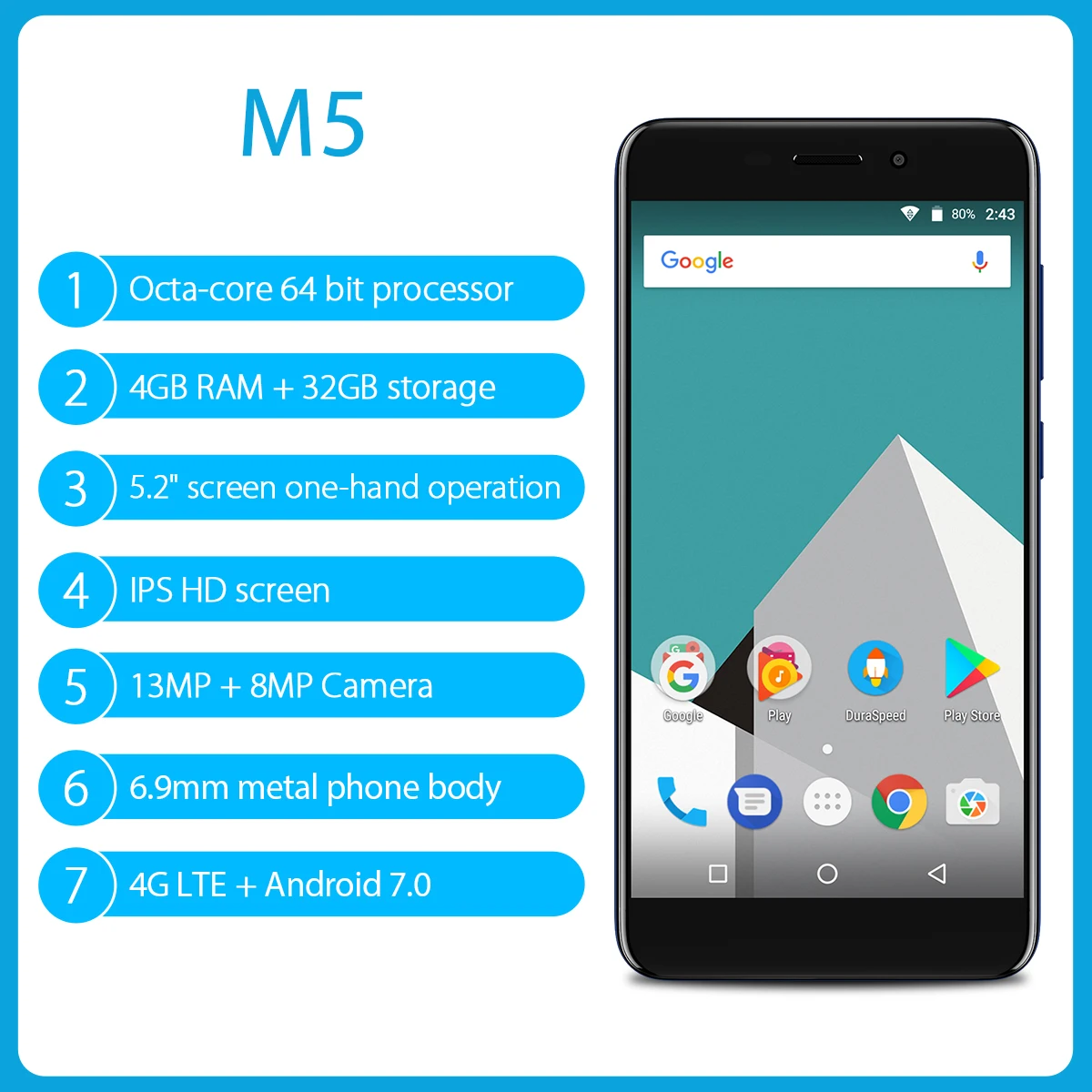 Vernee m5 4 г 5.2 &quotHD Android 7.0 ГБ Оперативная память 32 Встроенная Восьмиядерный mtk6750 13.0mp +