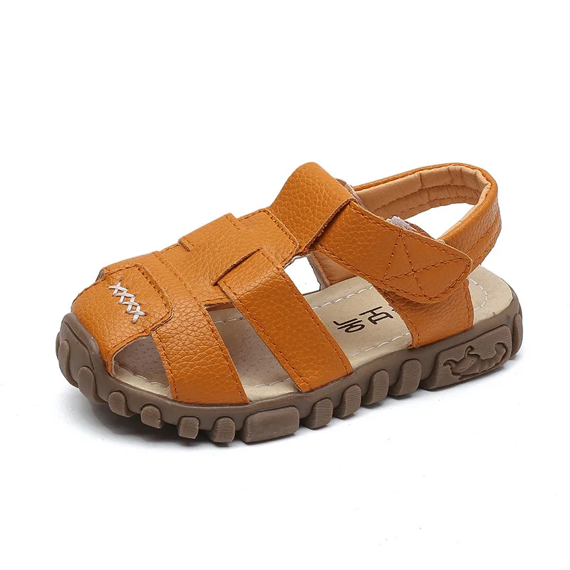 

leather boys sandals 2019 100% soft leather in summer the new boys and girls children beach shoes kids sport sandals princess