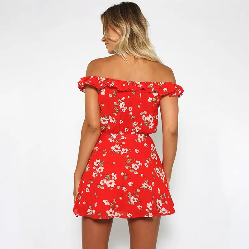 Новое модное летнее платье 2017 Для женщин сексуальная с плеча праздники пляжное