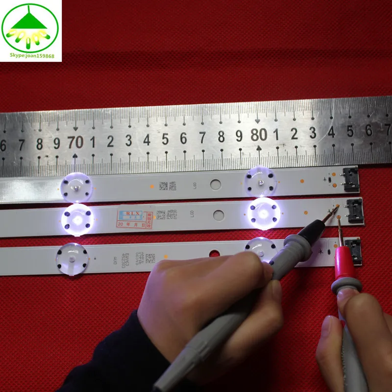 Новый комплект 3 шт. 8 светодиодный s 850 мм Светодиодная лента для подсветки LG 43LH604V