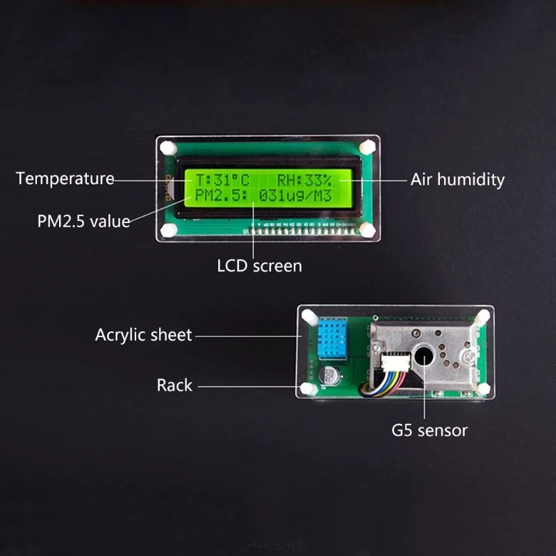 PM2.5 Monitor for Car Home Particle Temp RH% Air Quality Detector USB Protable G5 Laser Sensor PM1.0 PM10 Tester | Инструменты