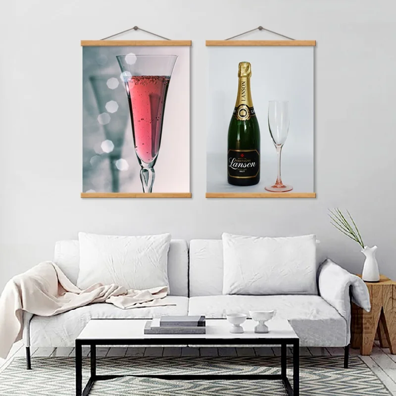 

Modern Canvas Painting European Champagne Wine Restaurant Decoration Posters and Prints Coffee Art Wall Picture for Kitchen