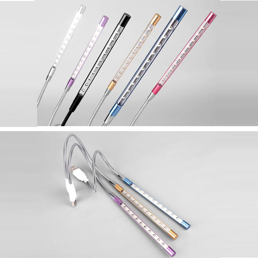 10 светодиодов USB LED Настольная лампа для учебы гибкий ночник настольная чтения