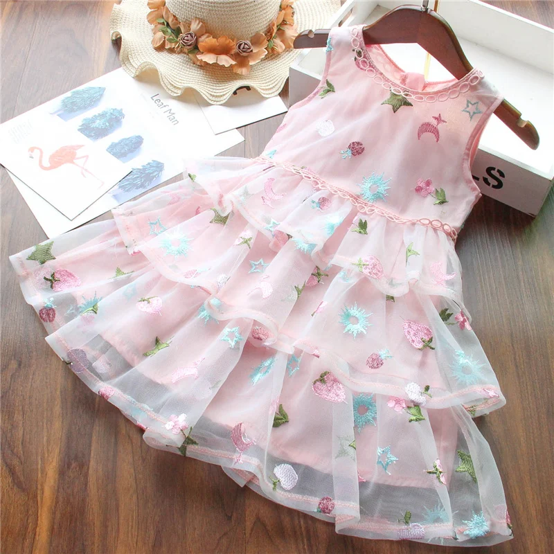 Cute Girls Dress New Summer Clothes Cupcake Flower Princess Children For Baby Dresses Casual Wear 2Y | Детская одежда и обувь
