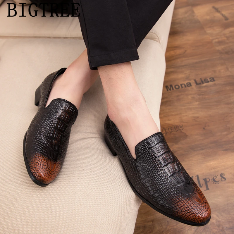 Обувь из крокодиловой кожи Мужская официальная обувь Мужские свадебные лоферы
