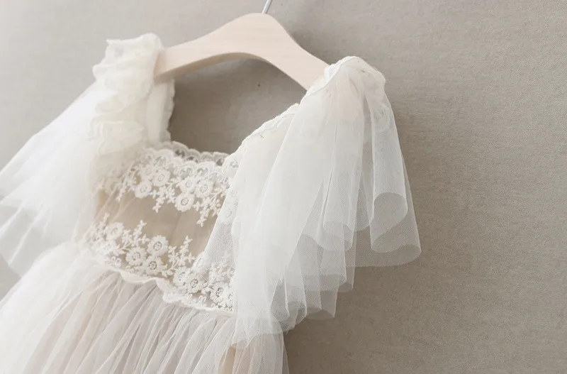 2017 новое летнее кружевное платье для девочек повседневная одежда принцессы с