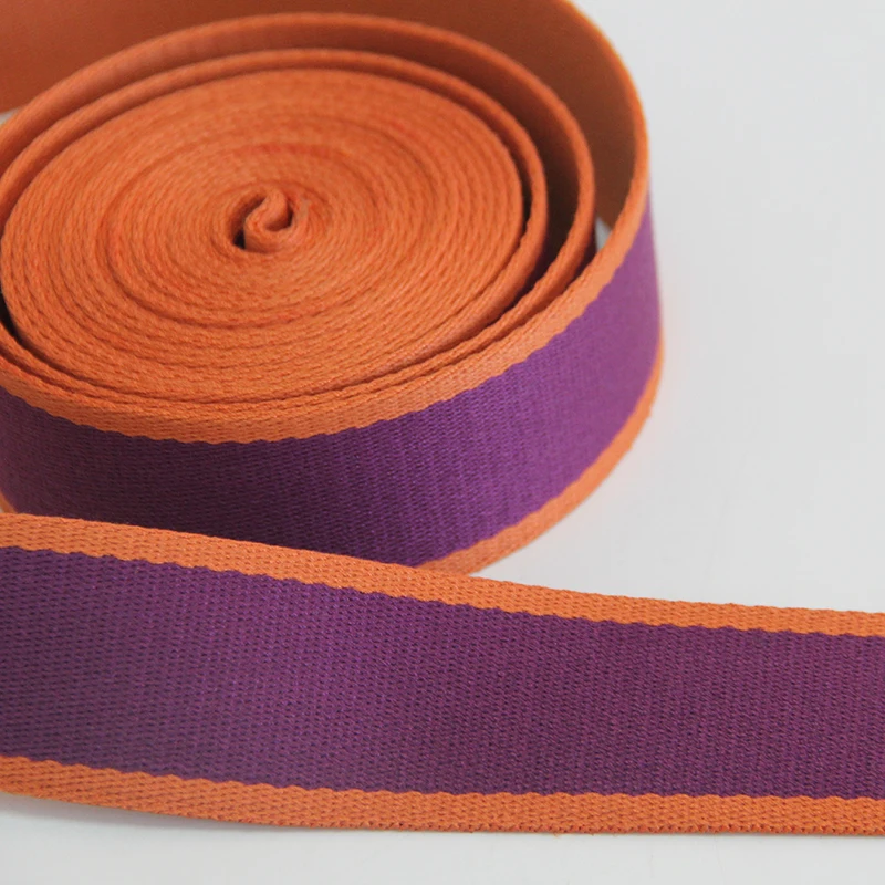 High Quality Polyester 2 Inch Wide 2MM Thickness For Brand Bag Strap Webbing Purple/Orange Color Sale |