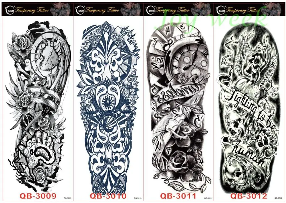 

Waterproof Temporary Tattoo Sticker full arm large size rose compass old school tatto stickers flash tatoo fake tattoos for men