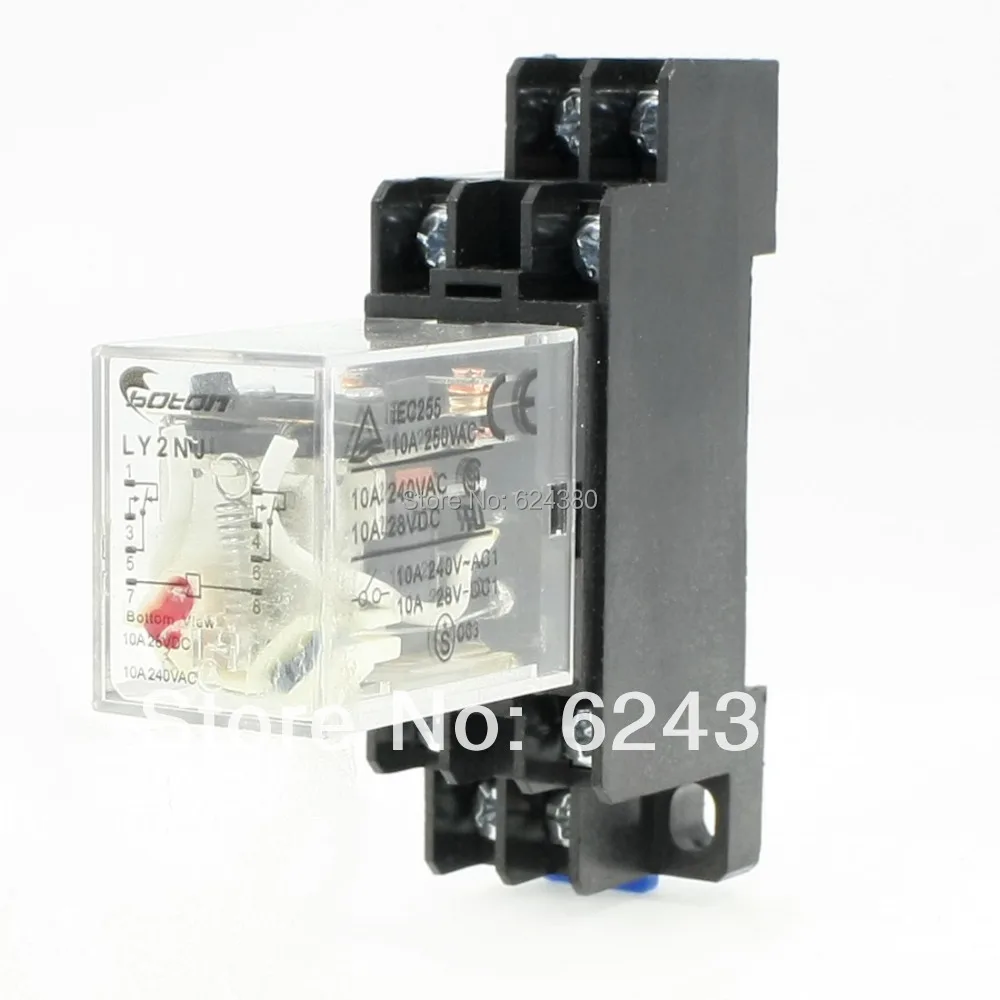 AC 220 в катушка 10A 240VAC 28VDC 8 Pin DPDT 2P2T 35 мм din-рейка универсальное электромагнитное реле