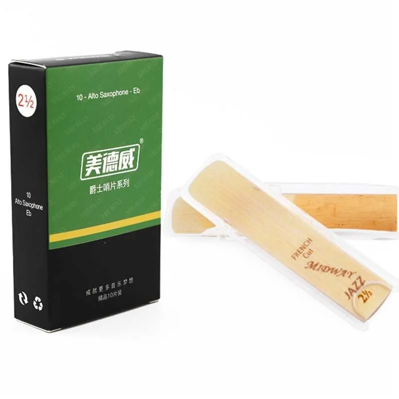 

10 Pieces NO 2.5 Sachs Jazz Alto reed single clip jazz saxophone reeds profession Eb saxphone reeds single reed wind instrument