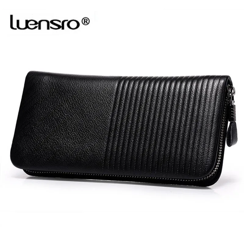Брендовые мужские кошельки LUENSRO из 100% натуральной кожи Длинный кошелек деловой
