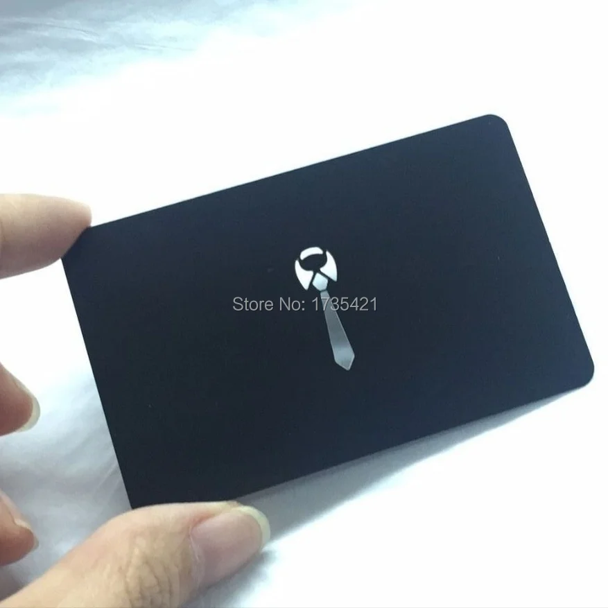 Черная металлическая пластина травление металлическая визитная карточка из нержавеющей стали с матовой поверхностью