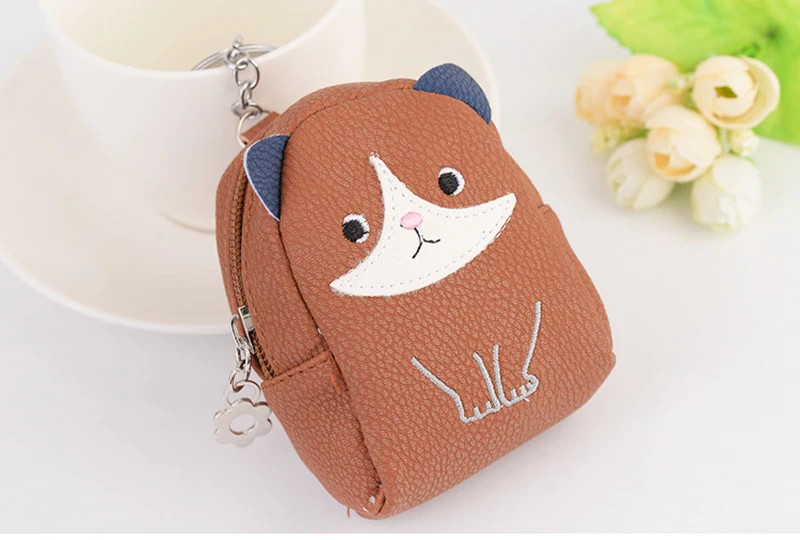 Милый кожаный брелок с кошкой, кошелек для монет, брелок для ключей, Сумка с подвеской, брелок, многофункциональный рюкзак, брелки для ключей, аксессуары