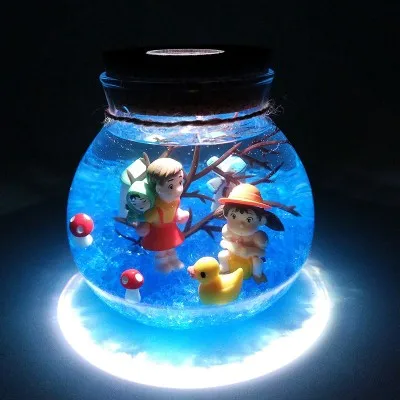 8 FENGLAIYI круглый Боросиликатное Стекло RGB красочный светодиодный подводный микро пейзаж ночной Светильник детский подарок лампа декоративный светильник s - Испускаемый цвет: 8