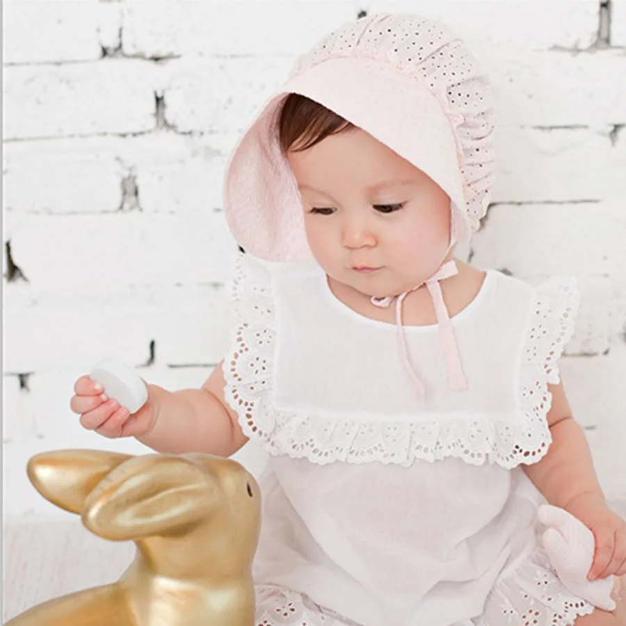 Новая летняя шапка для маленьких девочек 0-3 лет, кружевная Детская шляпа с цветочным узором, шляпа от солнца для девочек, пляжная кепка, детская шапка, шапка s