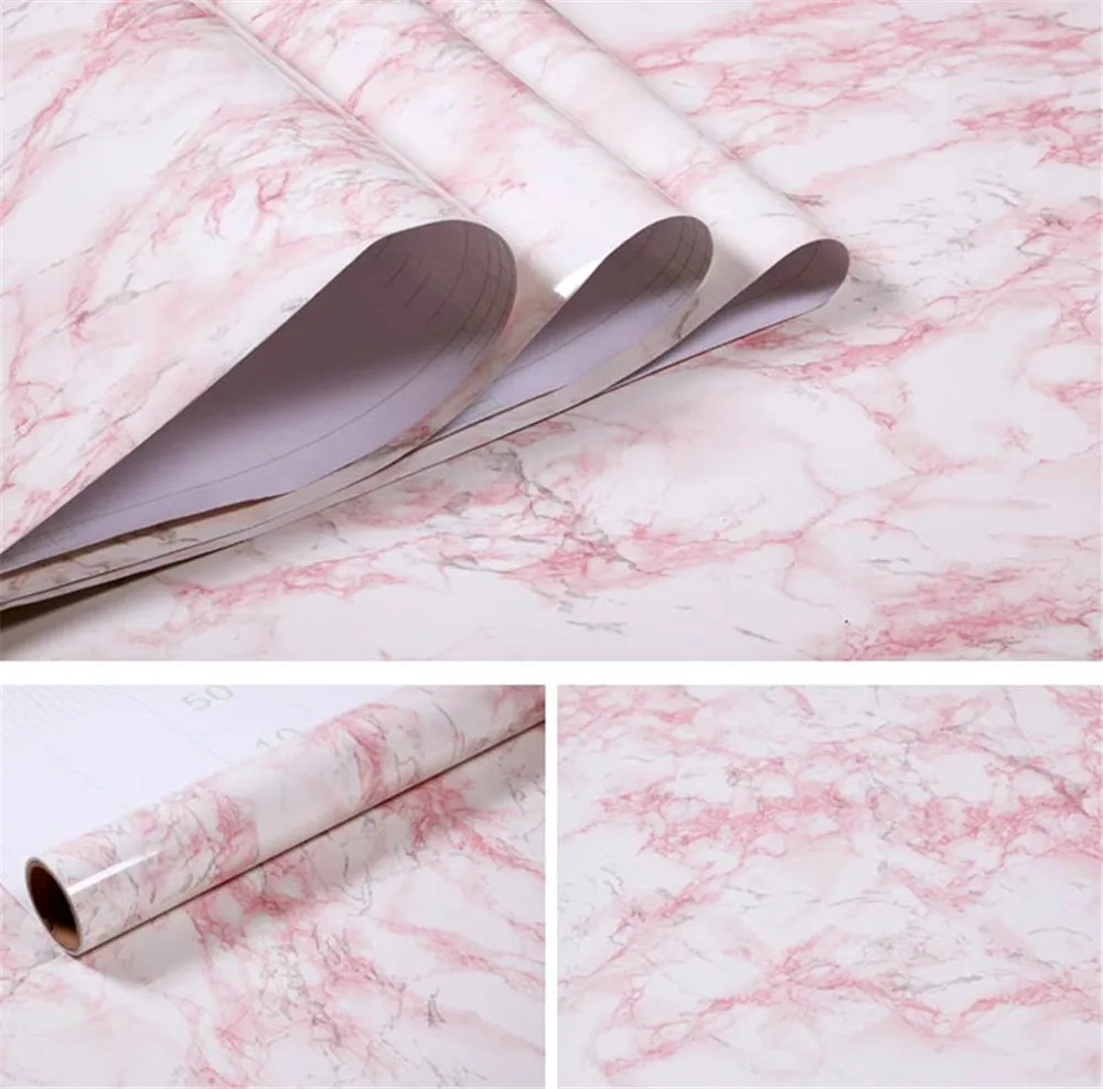 

SUNICE 122CMx100CM Marble Grain Vinyl Film Decor Wall Paper Wrap Counter Top Sticker Decals Waterproof Vinyl for Table Cabinet