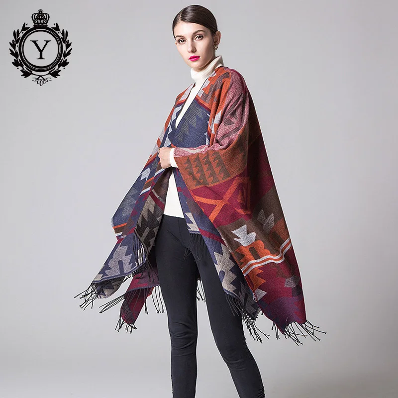 COUTUDI осень зима шарф Для женщин пончо и Накидки Элитный бренд Индии обертывания