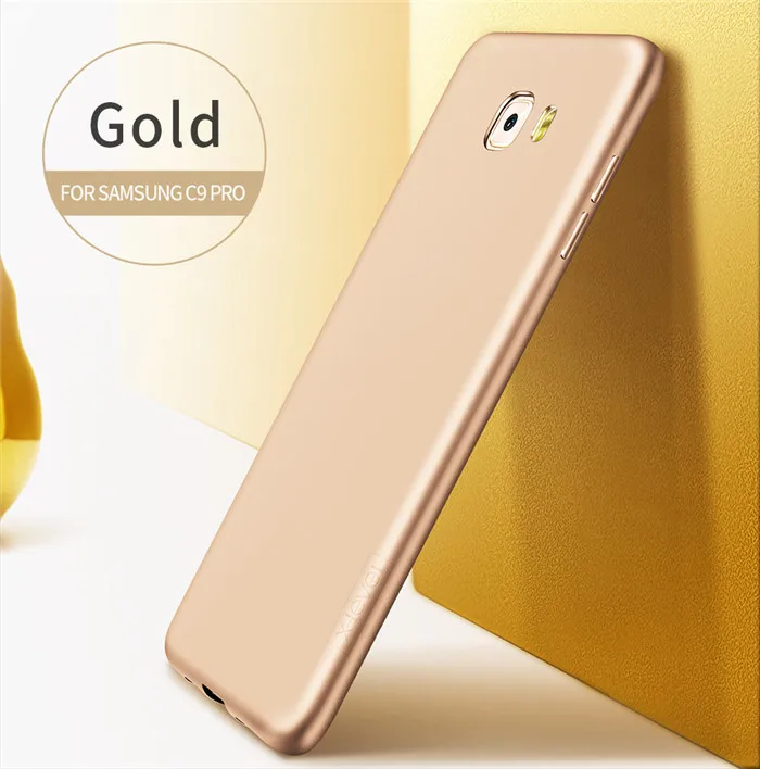 C9 Pro X-Level Guardian мягкий матовый Силиконовый из ТПУ чехол для телефона для samsung C5 Pro Utral тонкий скраб задняя крышка для samsung c7 PRO - Цвет: Gold