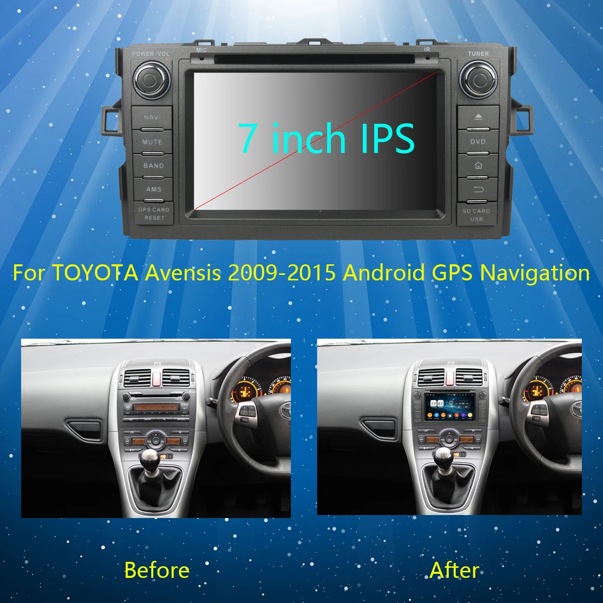 Автомагнитола с GPS Navi 7 &quotIPS 8 ядер 4 Гб ОЗУ + 64 ПЗУ Android 9 0 для Toyota Avensis 2009-2015 DSP CarPlay Parrot