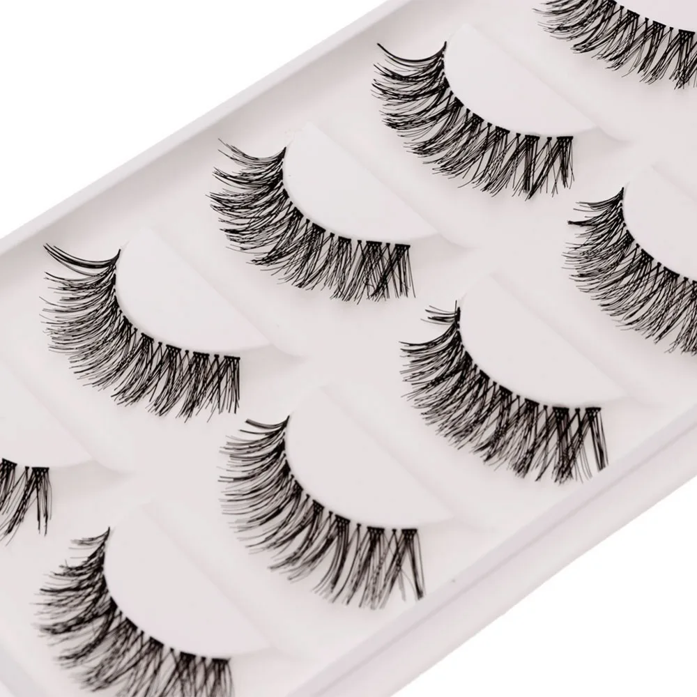 5 пар/компл. Черные Накладные ресницы крест-накрест оптовая продажа ресниц для