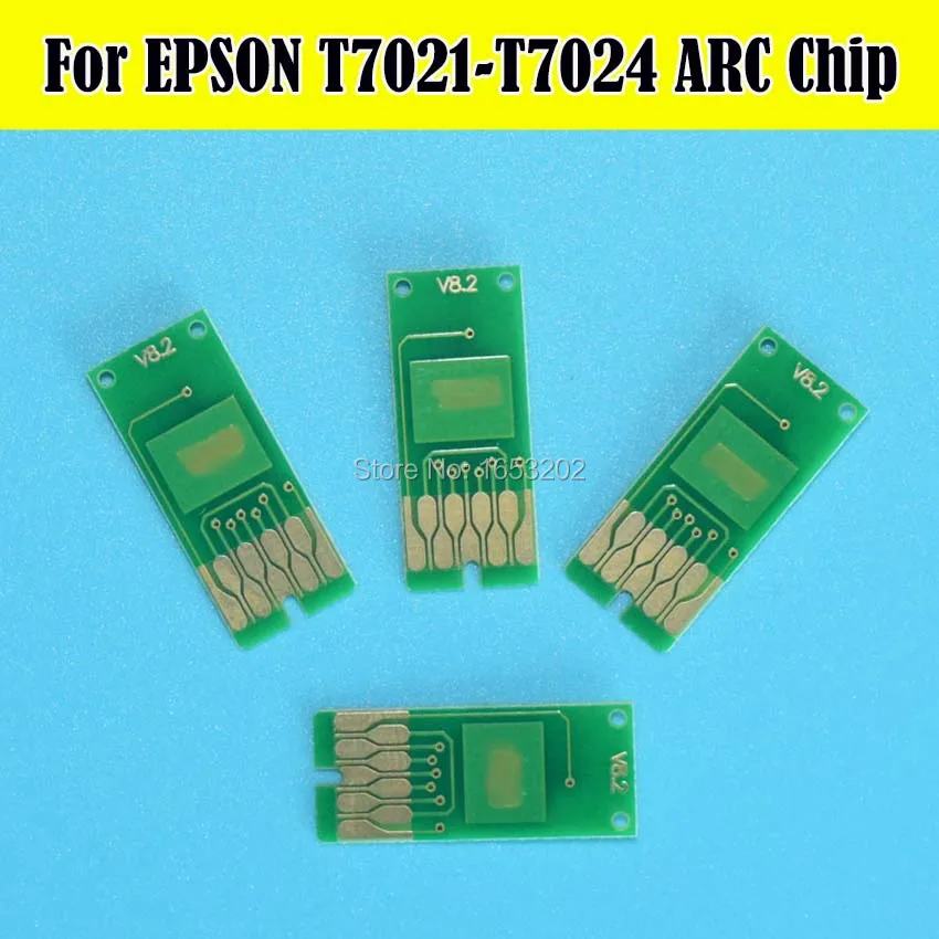 2 комплекта чипов для автосброса Epson T7021-T7024 T7021 WP-4025 WP-4015 WP-4515 WP-4525 WP-4535 WP-4545 чипы