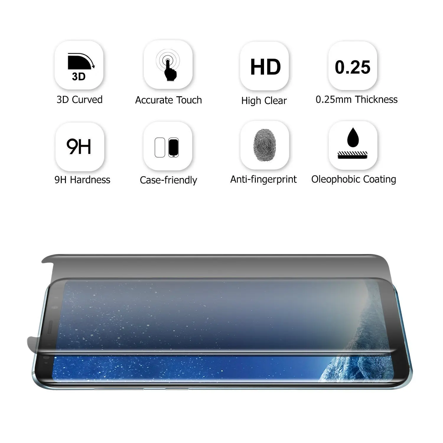 Для samsung Galaxy S8 S9 плюс Анти-шпион закаленное Стекло Экран протектор 9 H твердость 3D