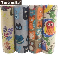 teramila birds pattern cotton linen fabric african fabric 4pcs 45x45cm telas por metro diy sewing home cushion curtain patches