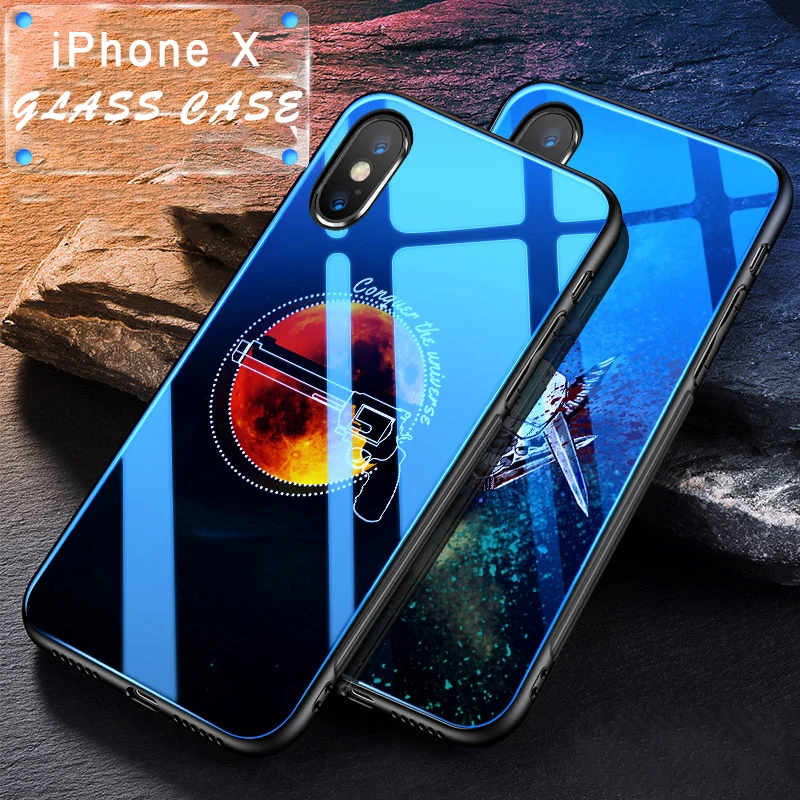 RZP чехол из закаленного стекла для iPhone X телефона s Бампер Apple 6 S 7 8 Plus 10 Роскошный
