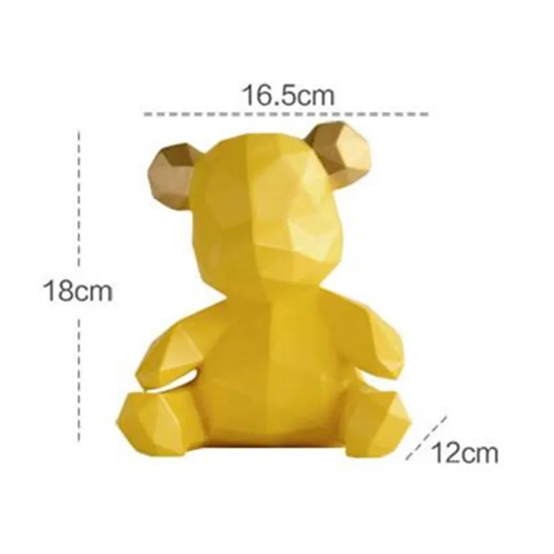 

Bear Money Banks Statue Geometry Animal Piggy Bank Art Sculpture Resin Craftwork Living Room Decor L2987