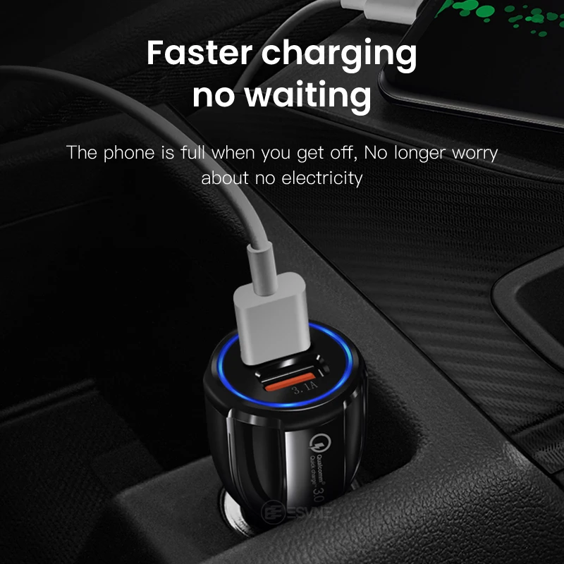 ESVNE USB автомобильное зарядное устройство quick charge 3.0 2.0 мобильный телефон прикуриватель автомобильная зарядка