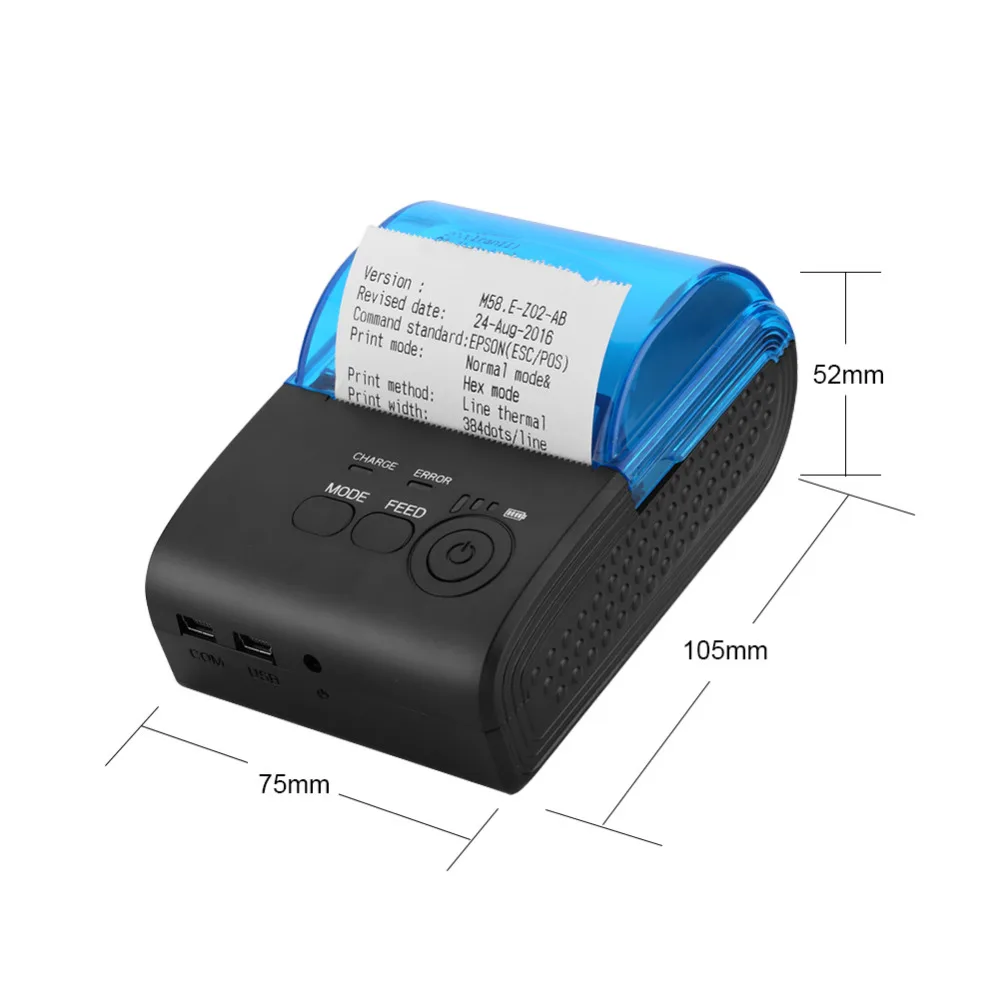58 мм Термопринтер Bluetooth Android термопринтер POS чековый принтер для супермаркета