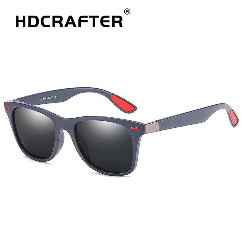 HDCRAFTER Мужские квадратные солнцезащитные очки поляризованные TR90 Рамки Ретро