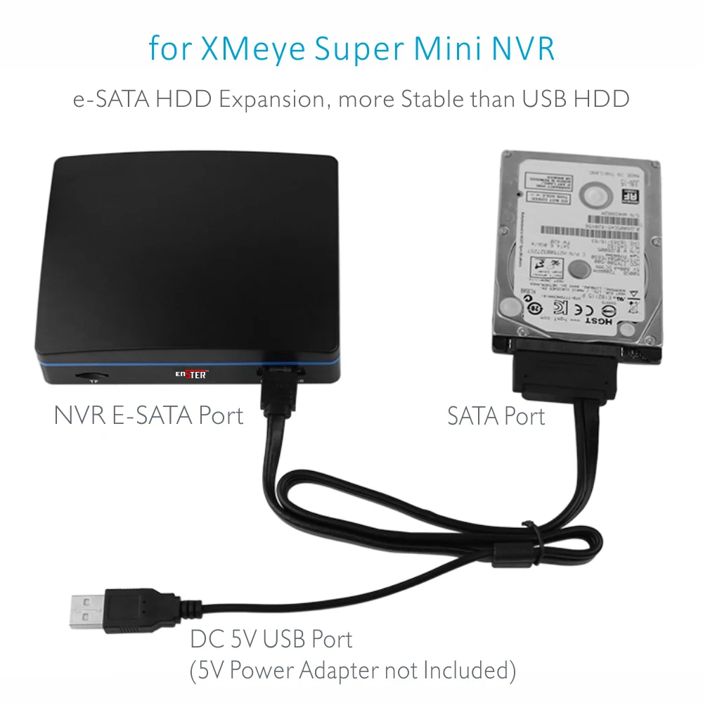 Расширительный кабель ENSTER e SATA HDD для XMEYE/ AEEYE Super Mini NVR порт преобразования в DC5V