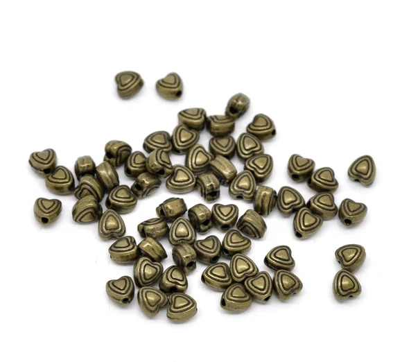 DoreenBeads бисер из металлического сплава в форме сердца античные бронзовые с