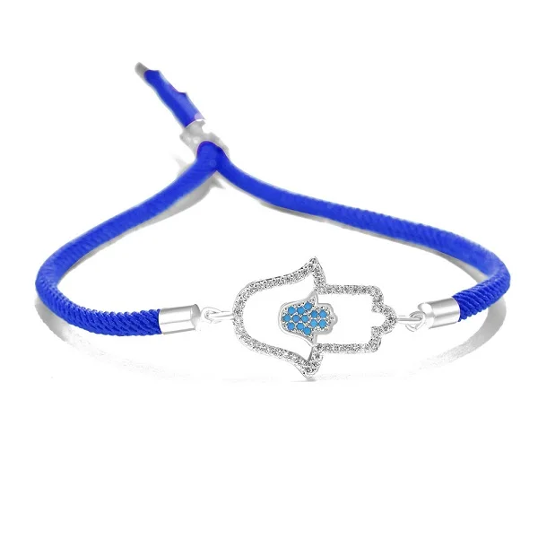 deep blue-sliver JUWANG, новинка, турецкий синий кристалл, сглаза, браслеты ручной работы, красная веревка, удачное ювелирное изделие для женщин, регулируемый подарок, ojo turco rojo - Окраска металла: deep blue-sliver