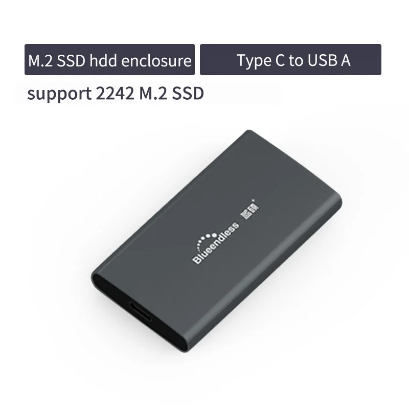 Blueendless корпус HDD 2,5 'алюминий 2242 M.2 SSD Внешний корпус для жесткого диска USB 3,0 док-станция шкатулка диско Дуро и 30