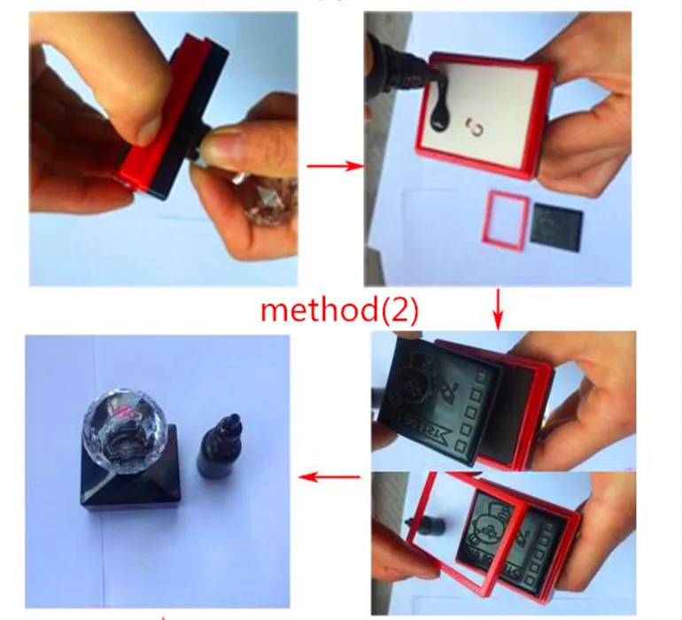 DIY персонализированные заказное светочувствительное уплотнение логотипа производство прямоугольное Кристальное светочувствительное уплотнение 4 мм толщиной офисные принадлежности